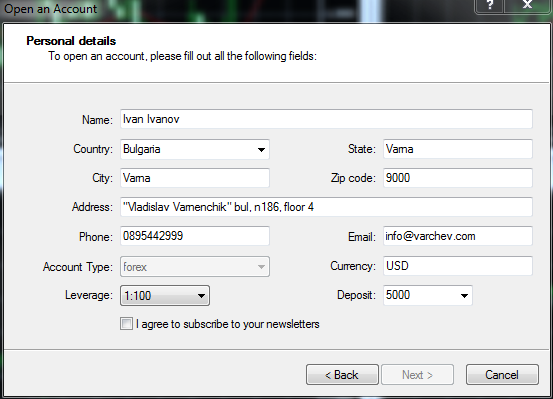 Meta Trader 5 Form Registration